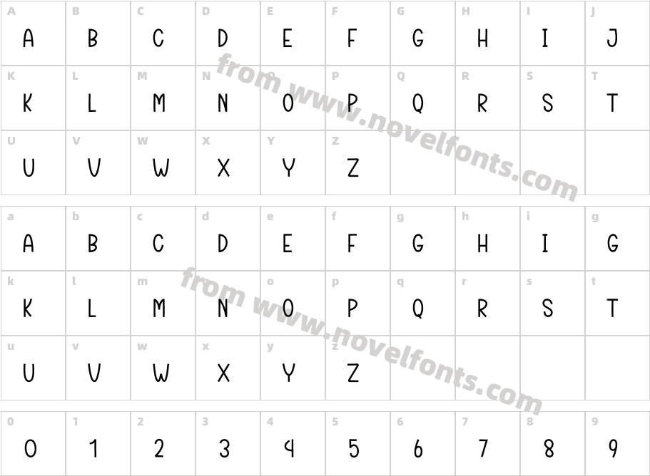 Monogram RegularCharacter Map