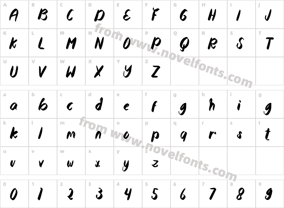 Montego Bay RegularCharacter Map