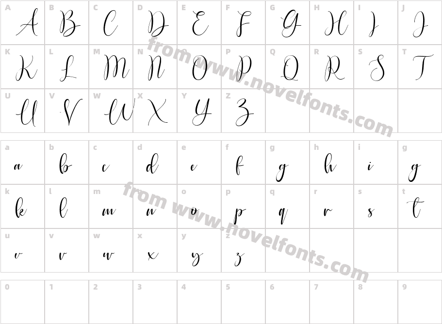 Montessa RegularCharacter Map