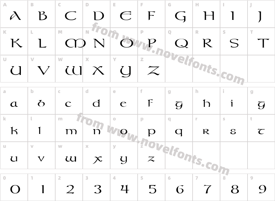 Moravian Extended RegularSWFTECharacter Map