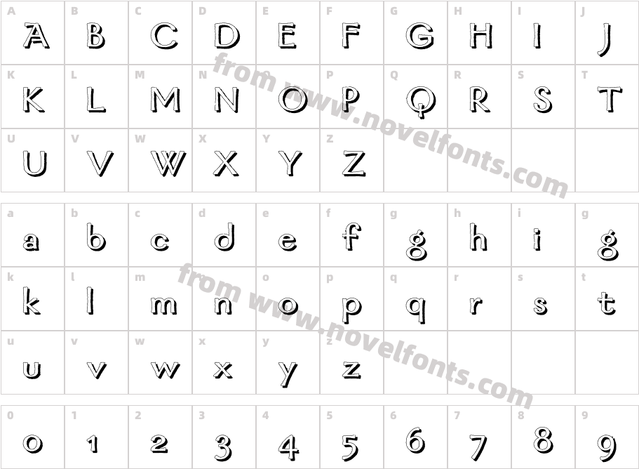 Mordred Shadow BoldCharacter Map