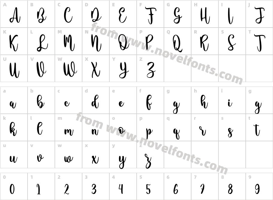 Morrellista Personal UseCharacter Map