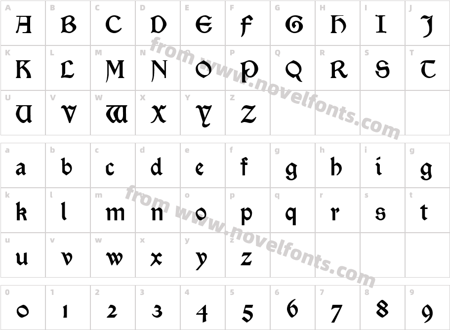 Morris Roman Black Alt BCharacter Map