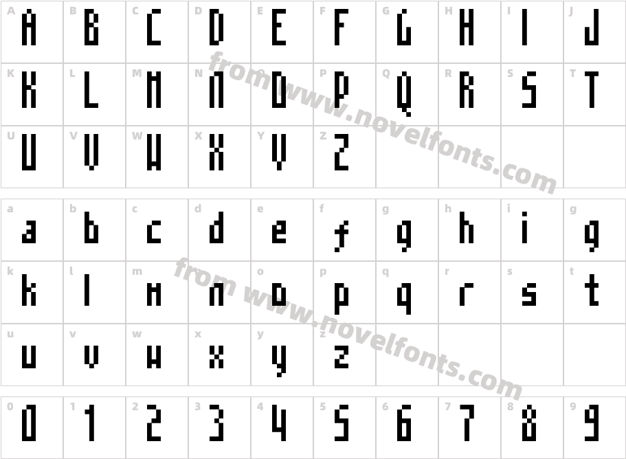 Mosaico RegularCharacter Map
