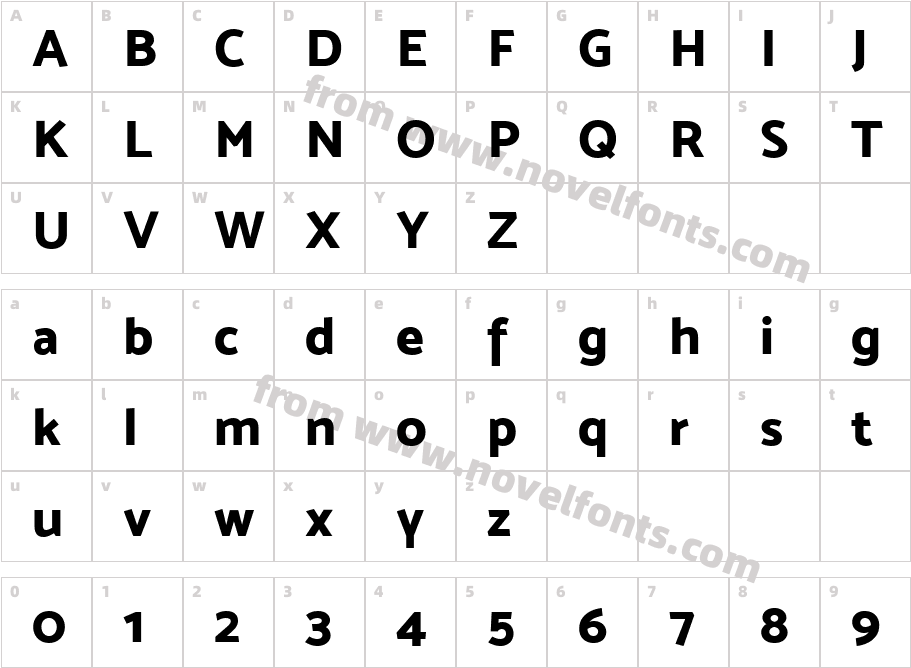 Mosk Extra Bold 800Character Map
