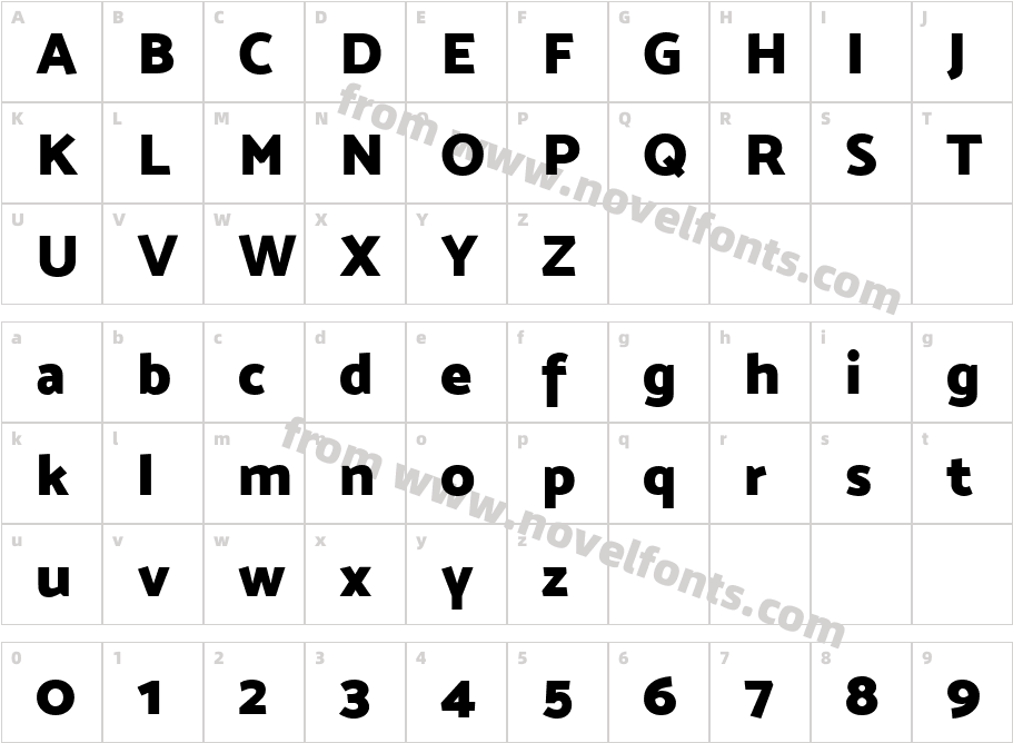 Mosk Ultra Bold 900Character Map
