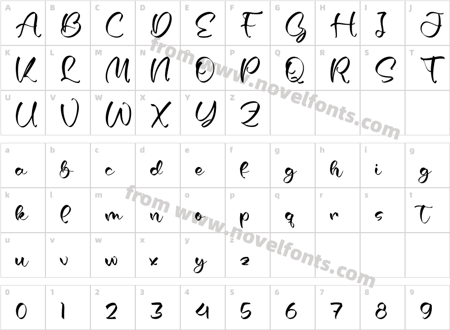 Mosqatte HosllerCharacter Map