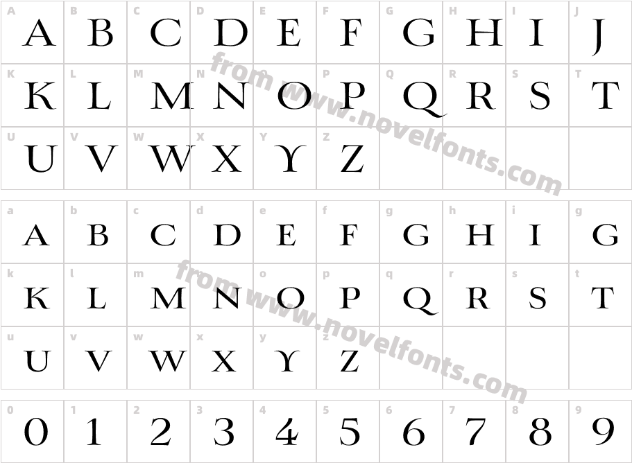 Mynaruse MediumCharacter Map
