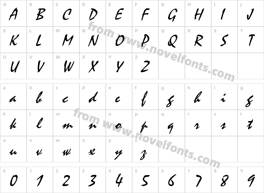 Mystic ItalicCharacter Map