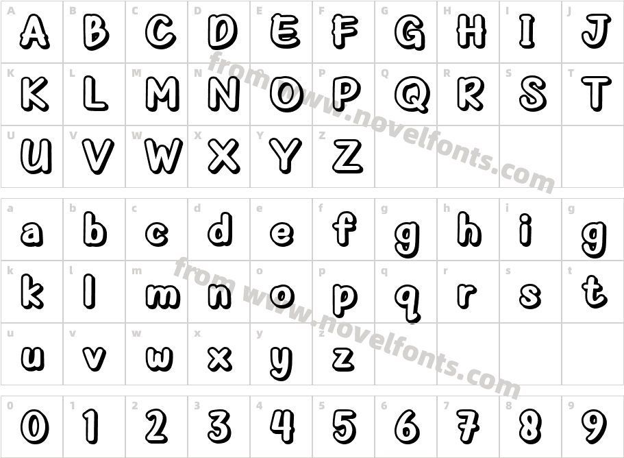 Nabana Shadow BoldCharacter Map