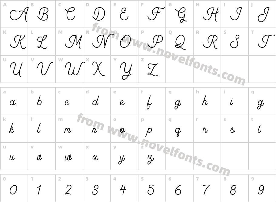 Nadhin ScriptCharacter Map