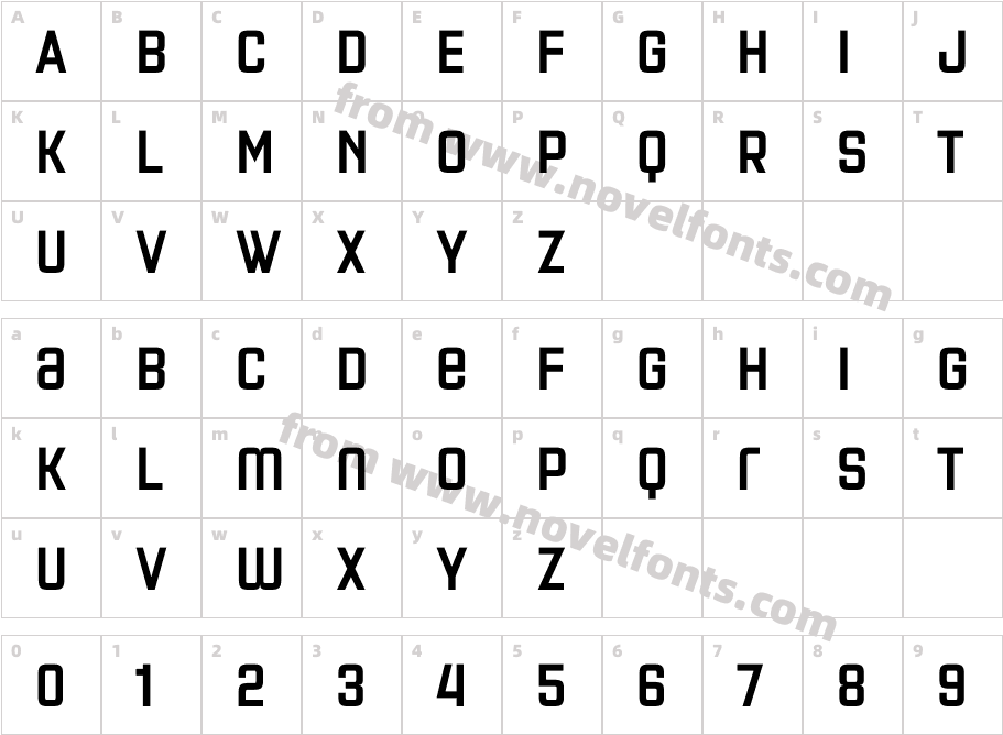 Necia Black UnicaseCharacter Map