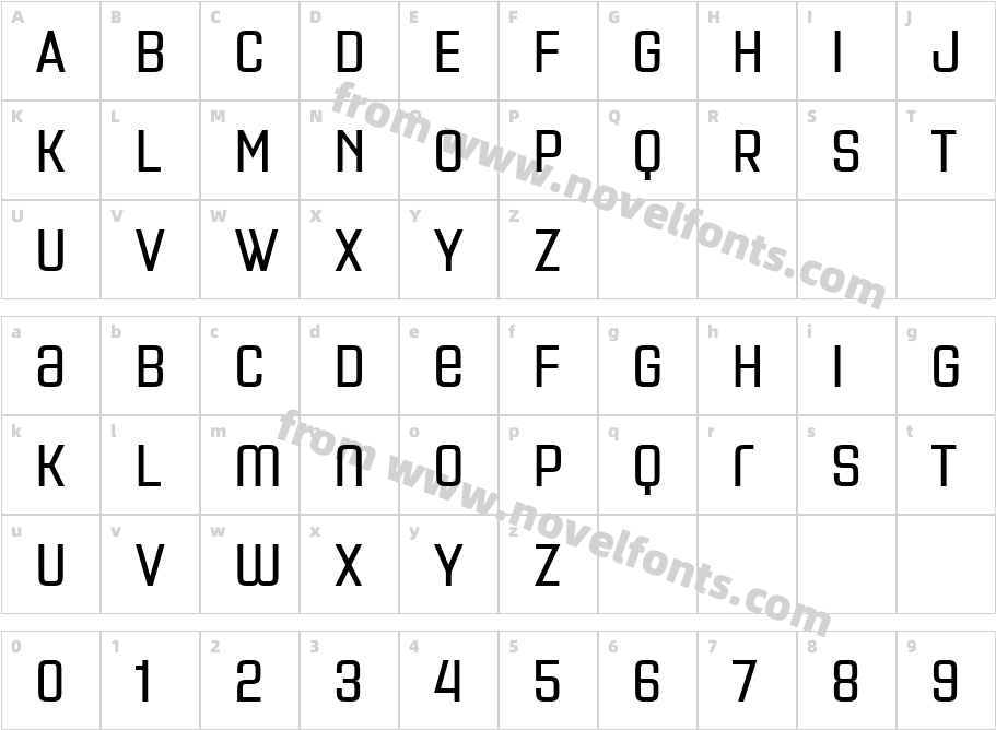 Necia Bold UnicaseCharacter Map
