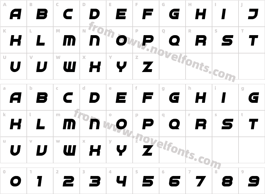 Neighbor Bold ItalicCharacter Map