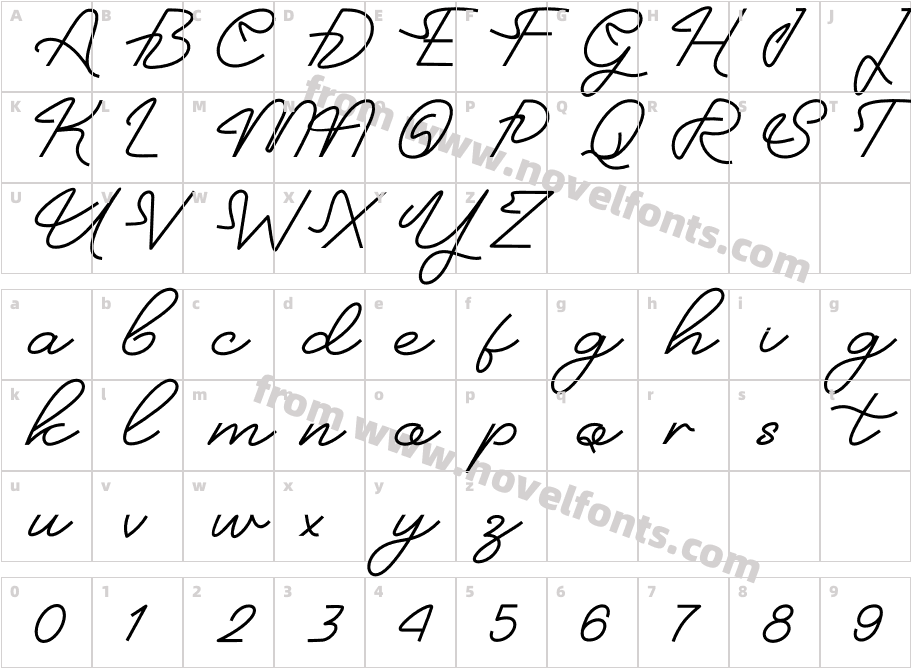 Neon Bines RegularCharacter Map