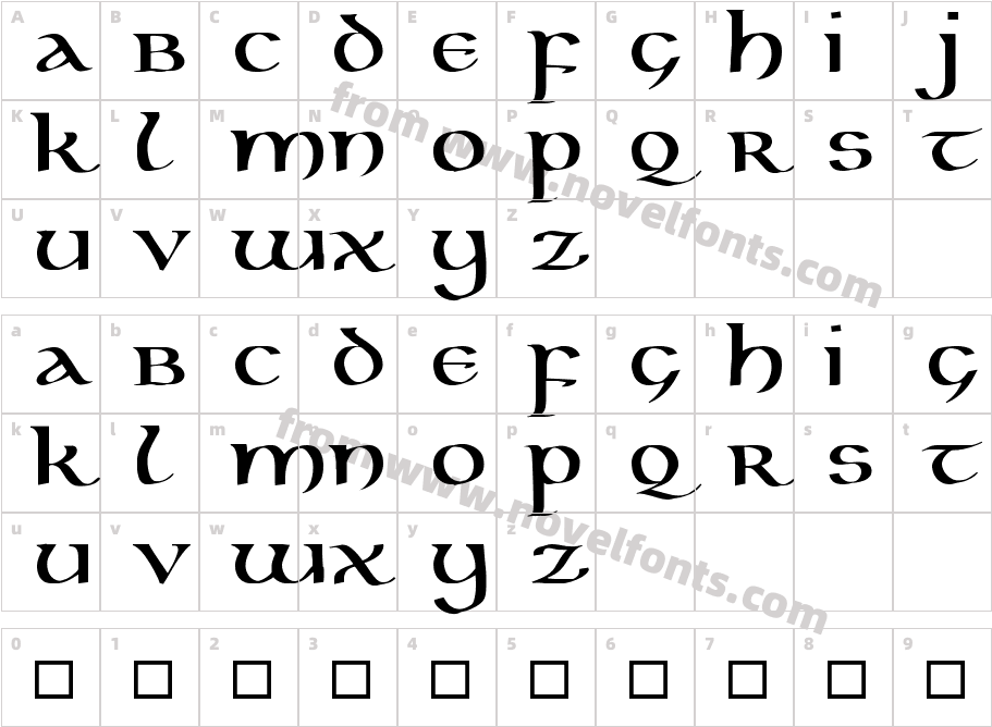 Kells Uncial BoldCharacter Map