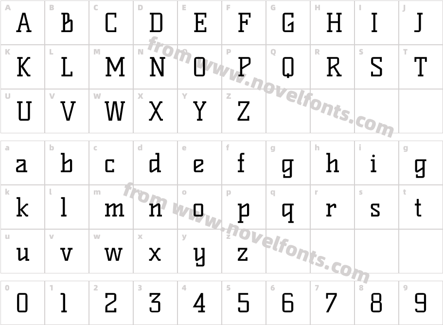 Kelly SlabCharacter Map