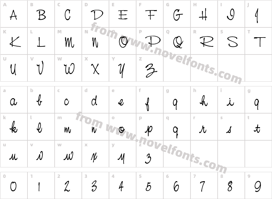 Nevison Casual ScriptCharacter Map