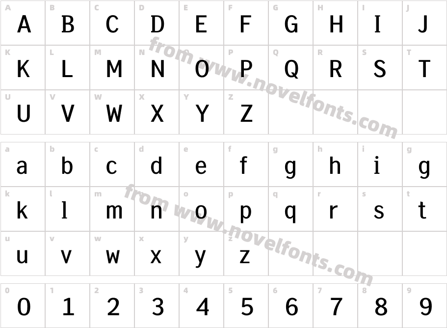 New Son Gothic No3Character Map