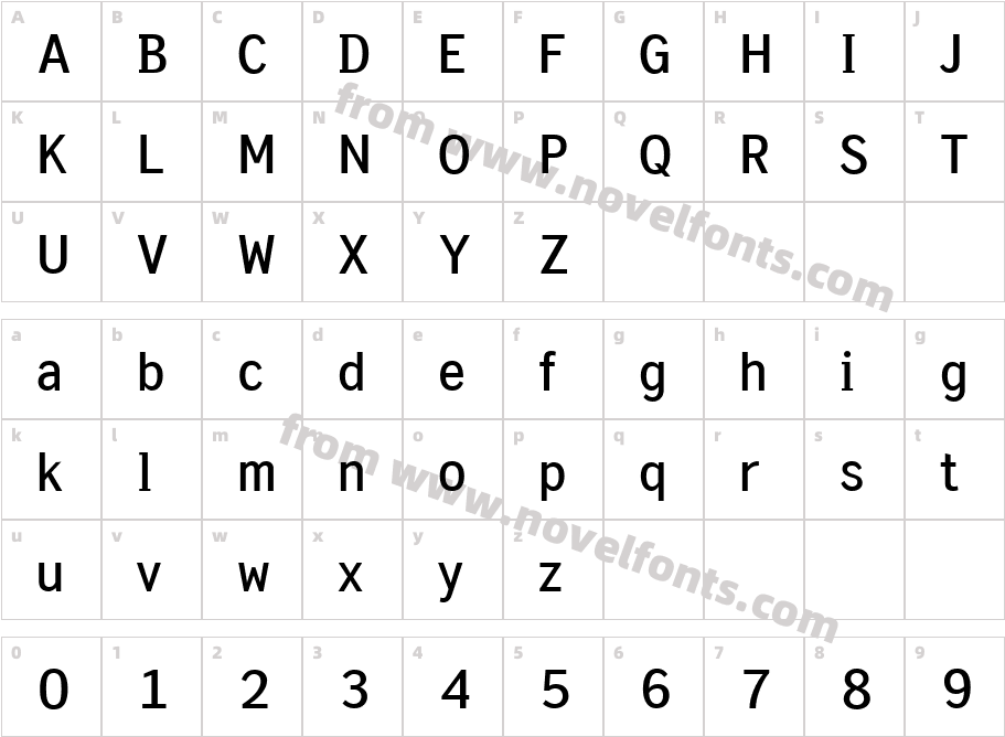 New Son Gothic No3Character Map