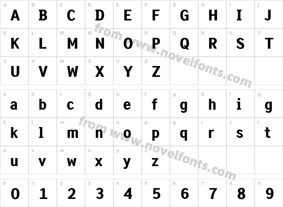 New Son Gothic No6Character Map