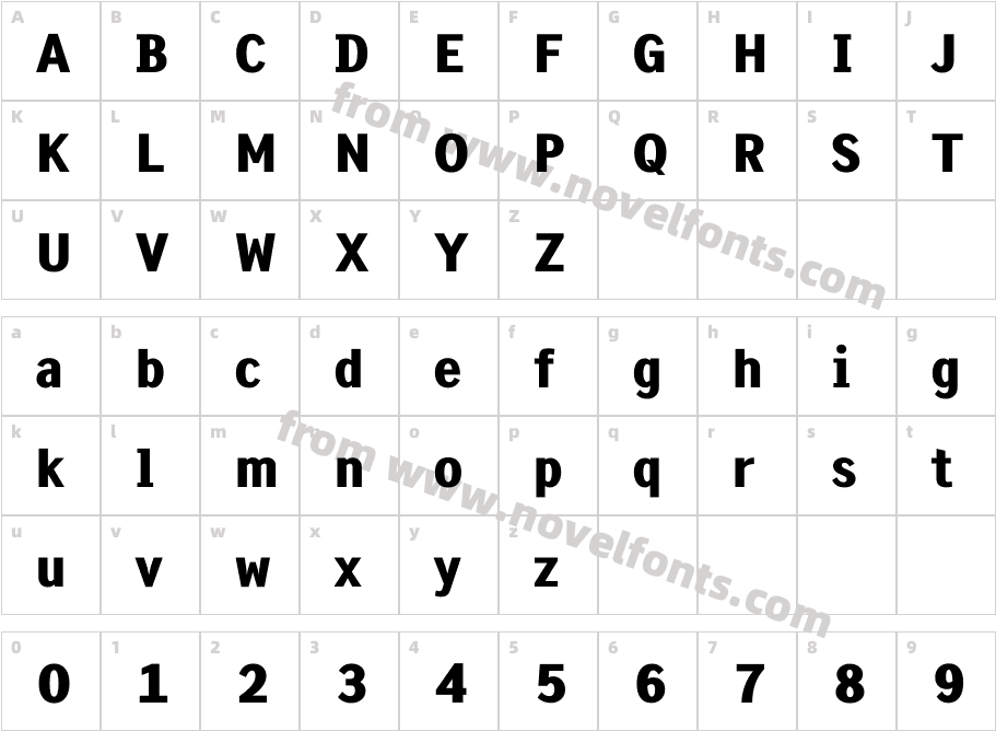 New Son Gothic No7Character Map