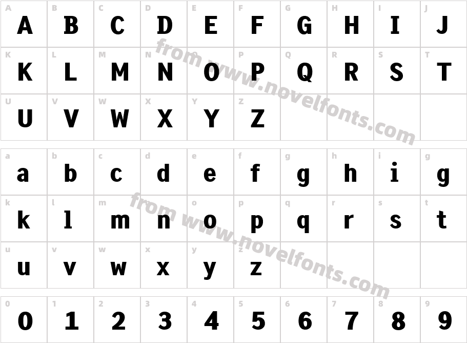 New Son Gothic No7Character Map