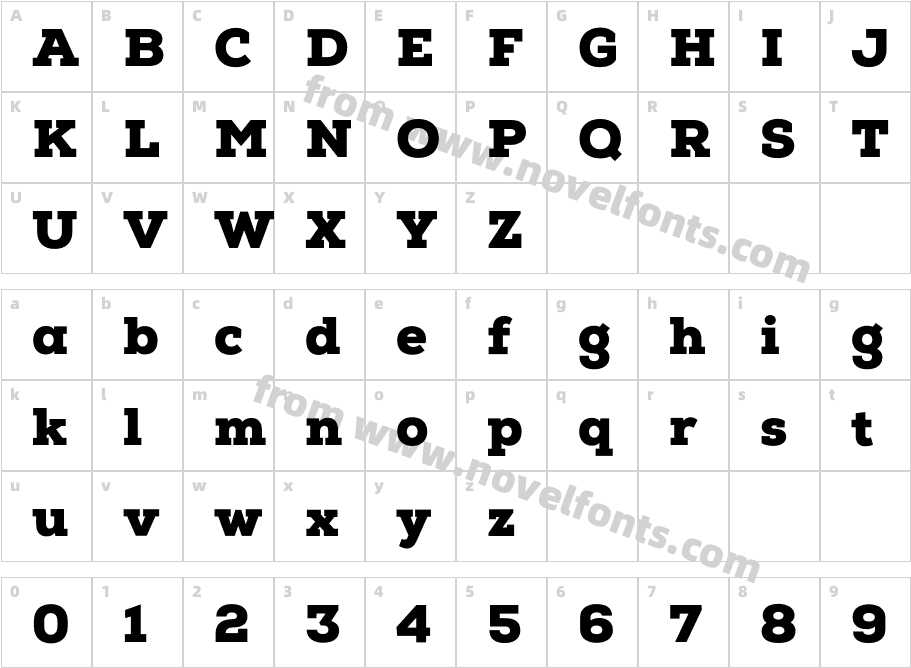 Nexa Slab BlackCharacter Map