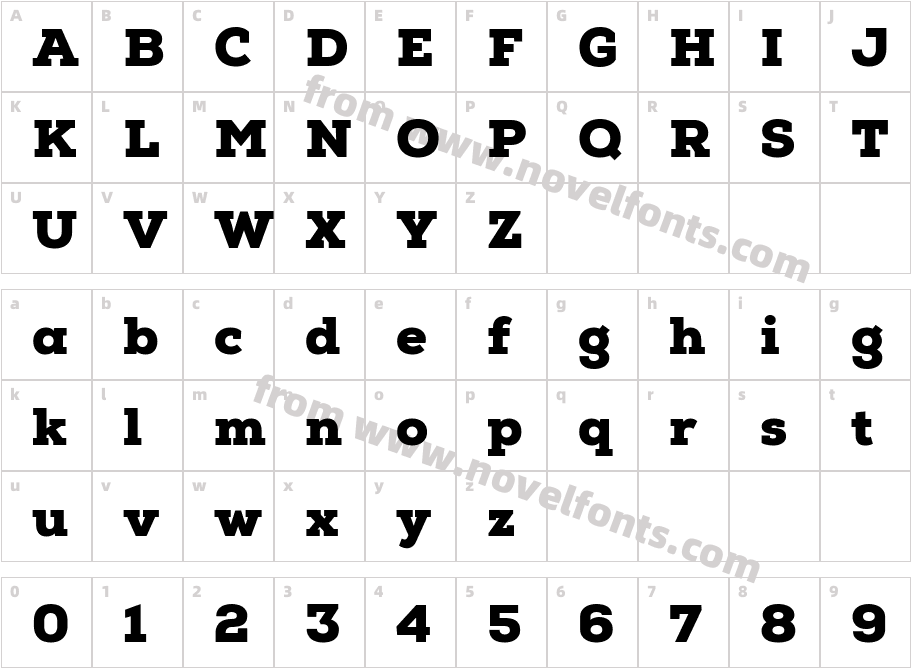 Nexa Slab BlackCharacter Map