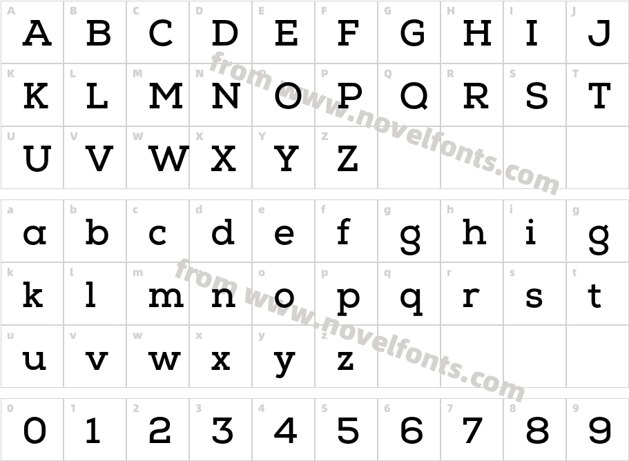Nexa Slab BoldCharacter Map