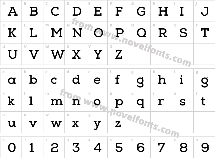Nexa Slab BoldCharacter Map
