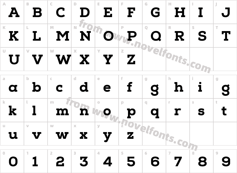 Nexa Slab HeavyCharacter Map