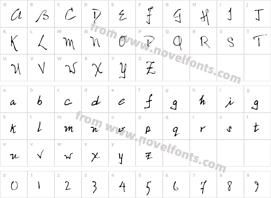 Nicolas RegularCharacter Map