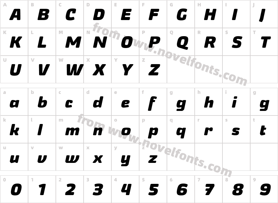 Nikaia Regular 8Character Map