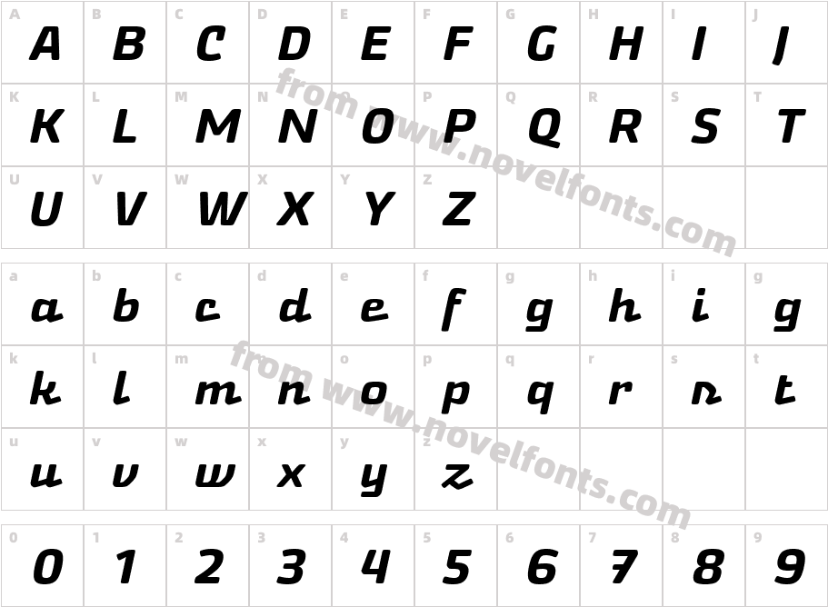 Nikaia Script Regular 2Character Map