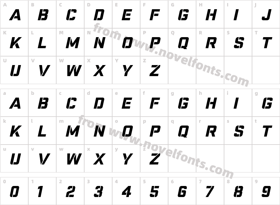Nike Combat StencilCharacter Map