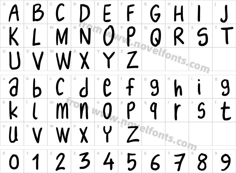 Niko FontCharacter Map