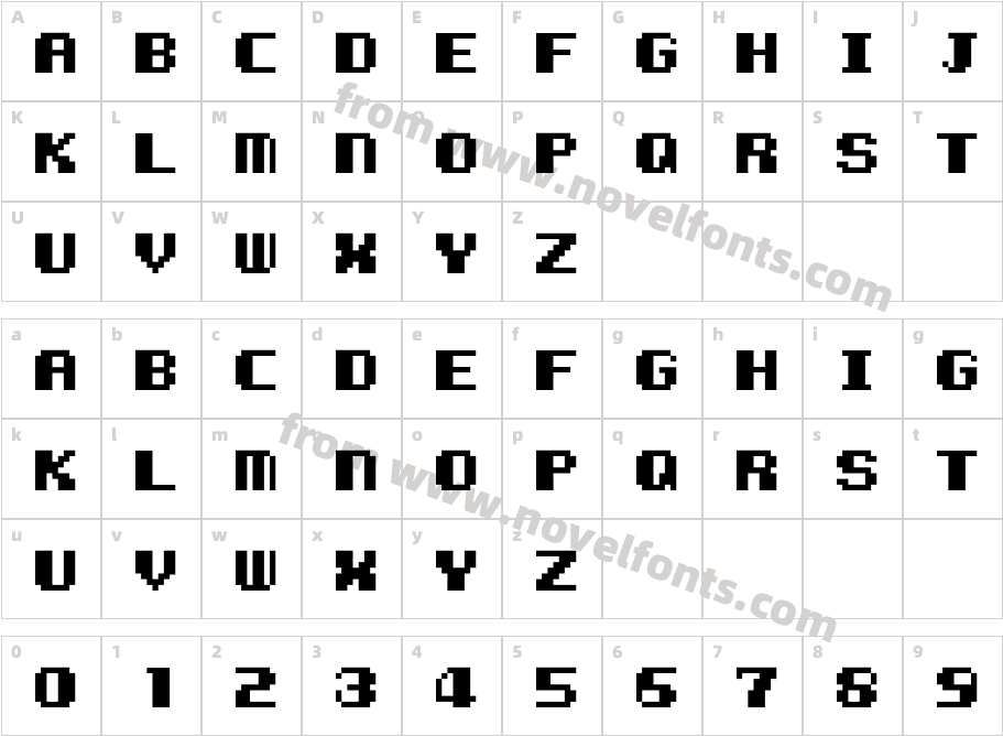 Kemco Pixel BoldCharacter Map