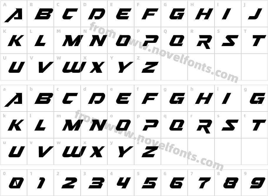 Nitro Chargers Personal UsedCharacter Map