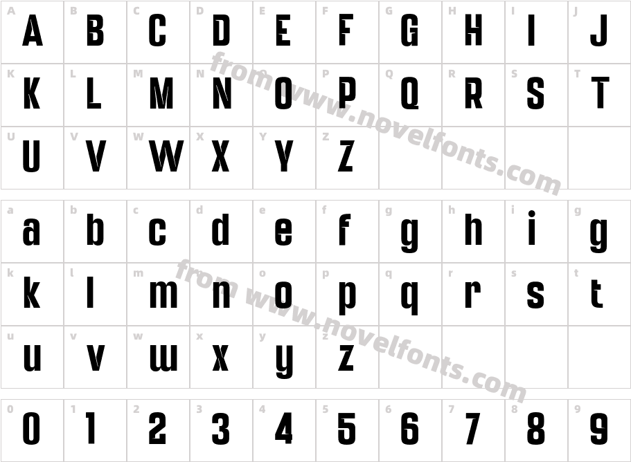 Nortune BoldCharacter Map