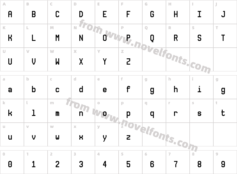 Nova Mono RegularCharacter Map