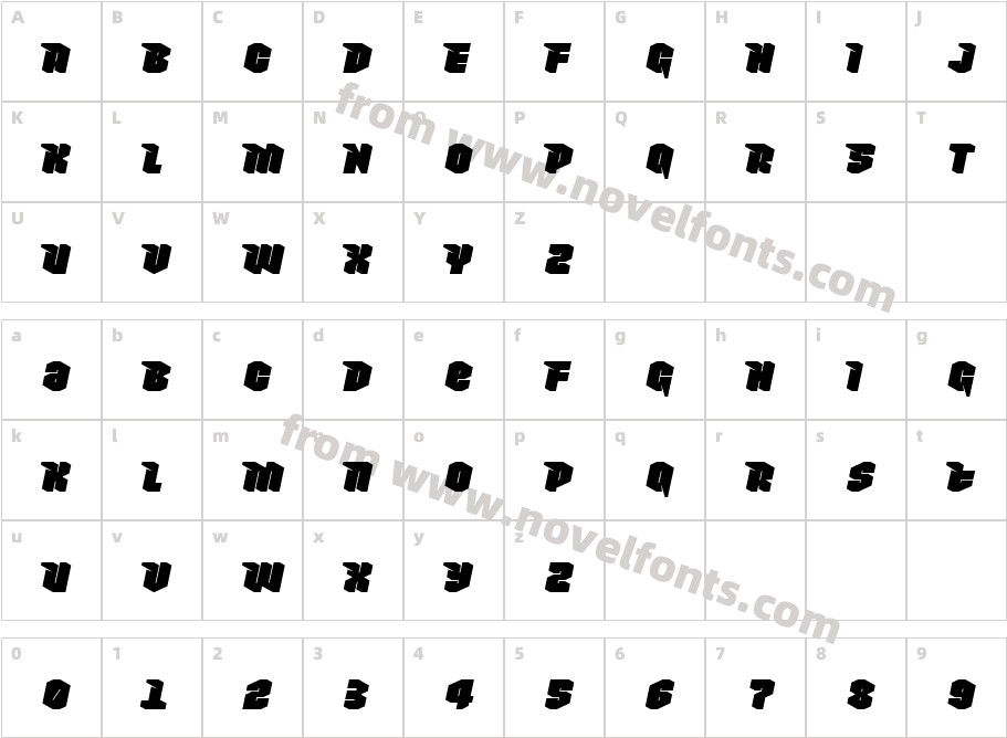 Nowy Geroy 4F ItalicCharacter Map