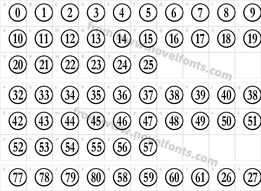 Numberpile Reversed RegularCharacter Map