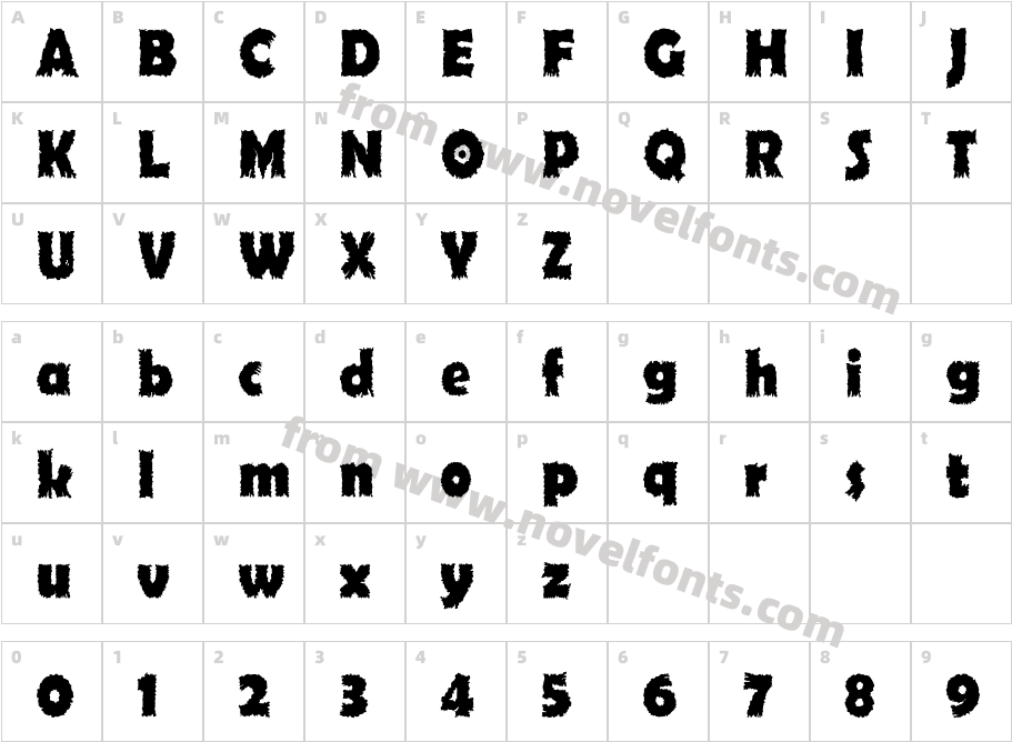 Ojovanic BoldCharacter Map