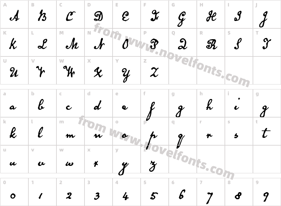 Old Man Eloquent BoldCharacter Map