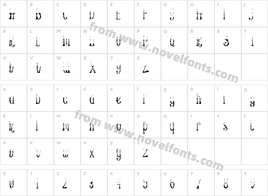 Oldiez grdn serifCharacter Map