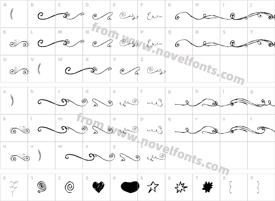 Olive DecorationsCharacter Map