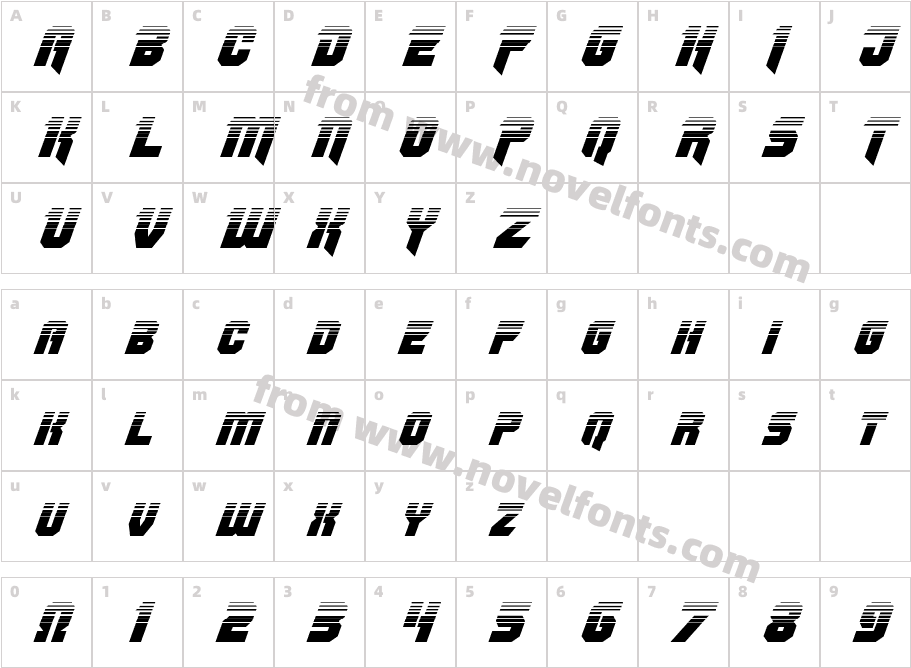 Omega Force Twotone ItalicCharacter Map