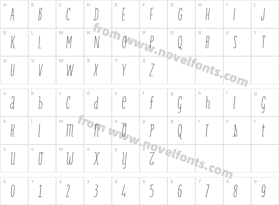 Only You Pro Light ItalicCharacter Map