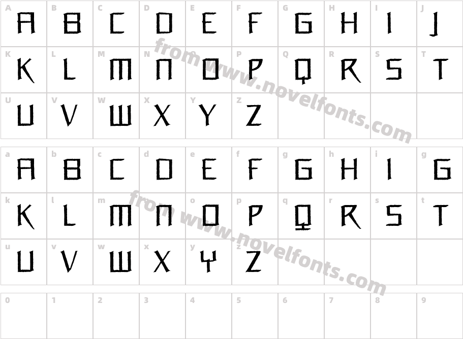 Orchidee MediumCharacter Map